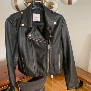 Mango genuine leather jacket